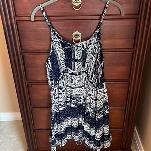 Devi Blue and White Mini Dress